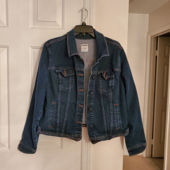 navy jean jacket